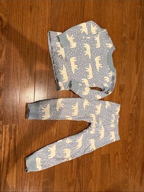Hanna Andersson Light Blue & White Kids Polar Bear Pajama Set